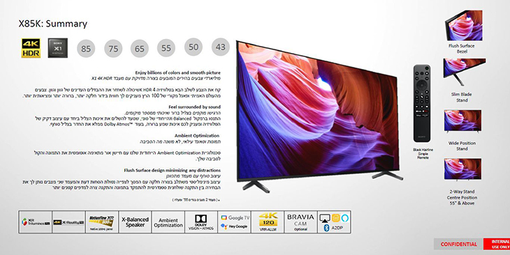 &nbsp;X85K&nbsp; - 85" 75" 65" 55" 50" 4K LED