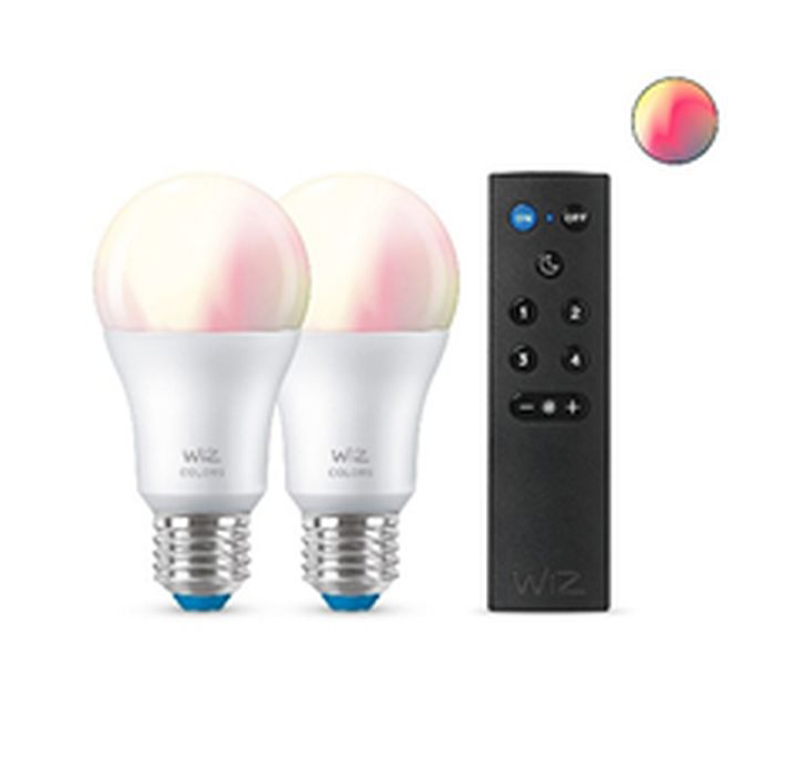 זוג נורות עם שלט Wi-Fi BLE 60W A60 E27 RGB