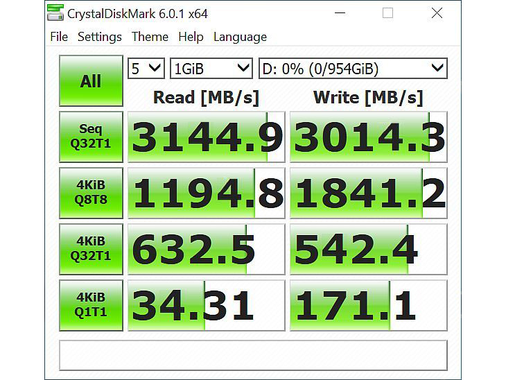 בחינת הכונן באמצעות התוכנה Crystal Disk Mark בחינת הכונן באמצעות התוכנה Crystal Disk Mark