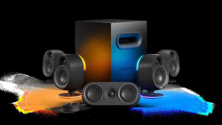 Arena 9 של steelseries – סט של 5 רמקולי גיימרים 5.1 עם סאב וופר Arena 9 של steelseries – סט של 5 רמקולי גיימרים 5.1 עם סאב וופר