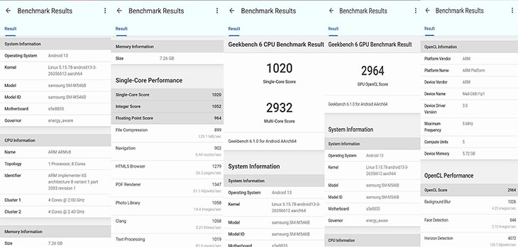 תוצאות בדיקה עם Geekbench 6 תוצאות בדיקה עם Geekbench 6